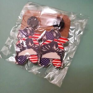 4TH of july dangle earrings